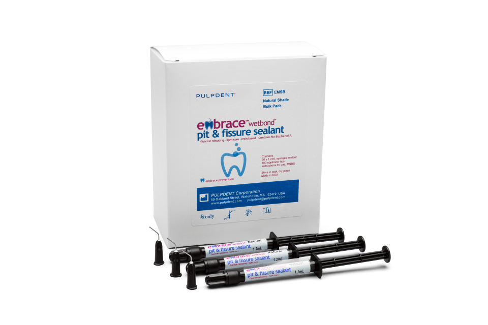 Pulpdent Embrace WetBond Pit & Fissure Sealant Bulk Pack, Natural Shade, 20 x 1.2 mL