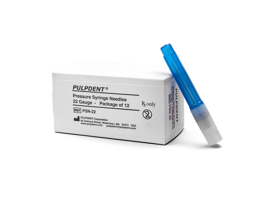 Pulpdent Pressure Syringe Needles, 22 Gauge, 1-1/4", 100/Pack