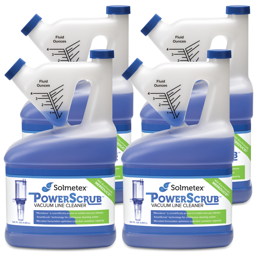 Solmetex PowerScrub Vacuum Line Cleaner Case (4 x 64 oz Bottles)