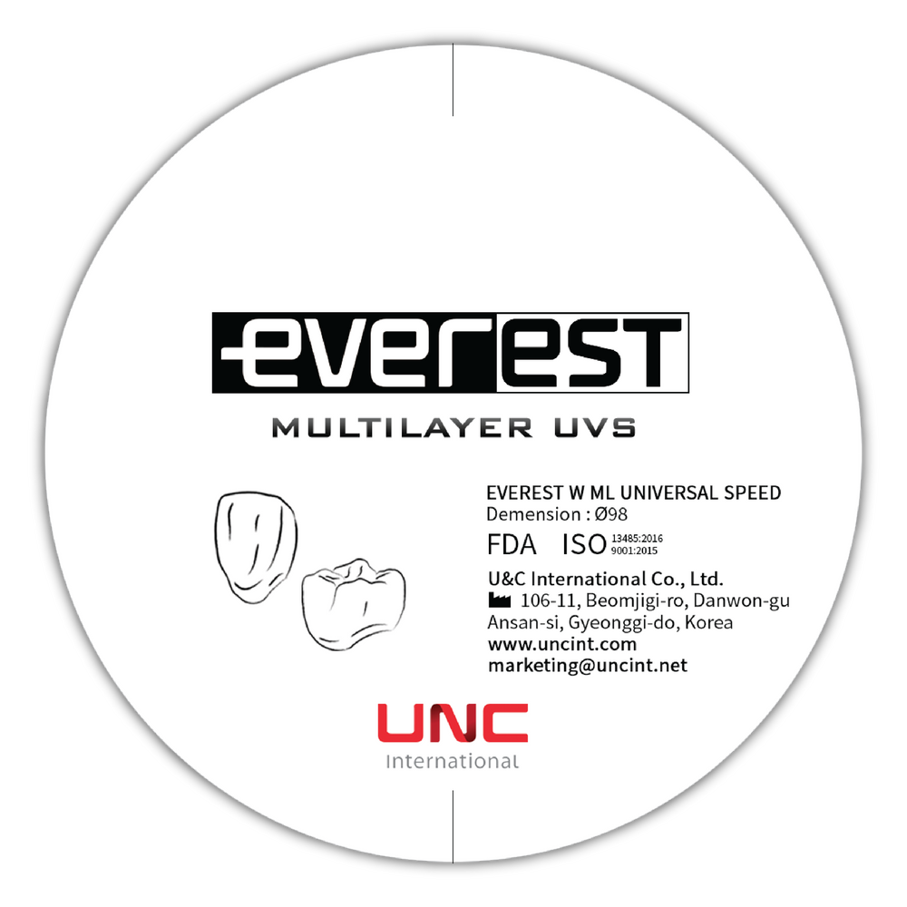 U&C Everest Multilayer Zirconia Block, 12MM