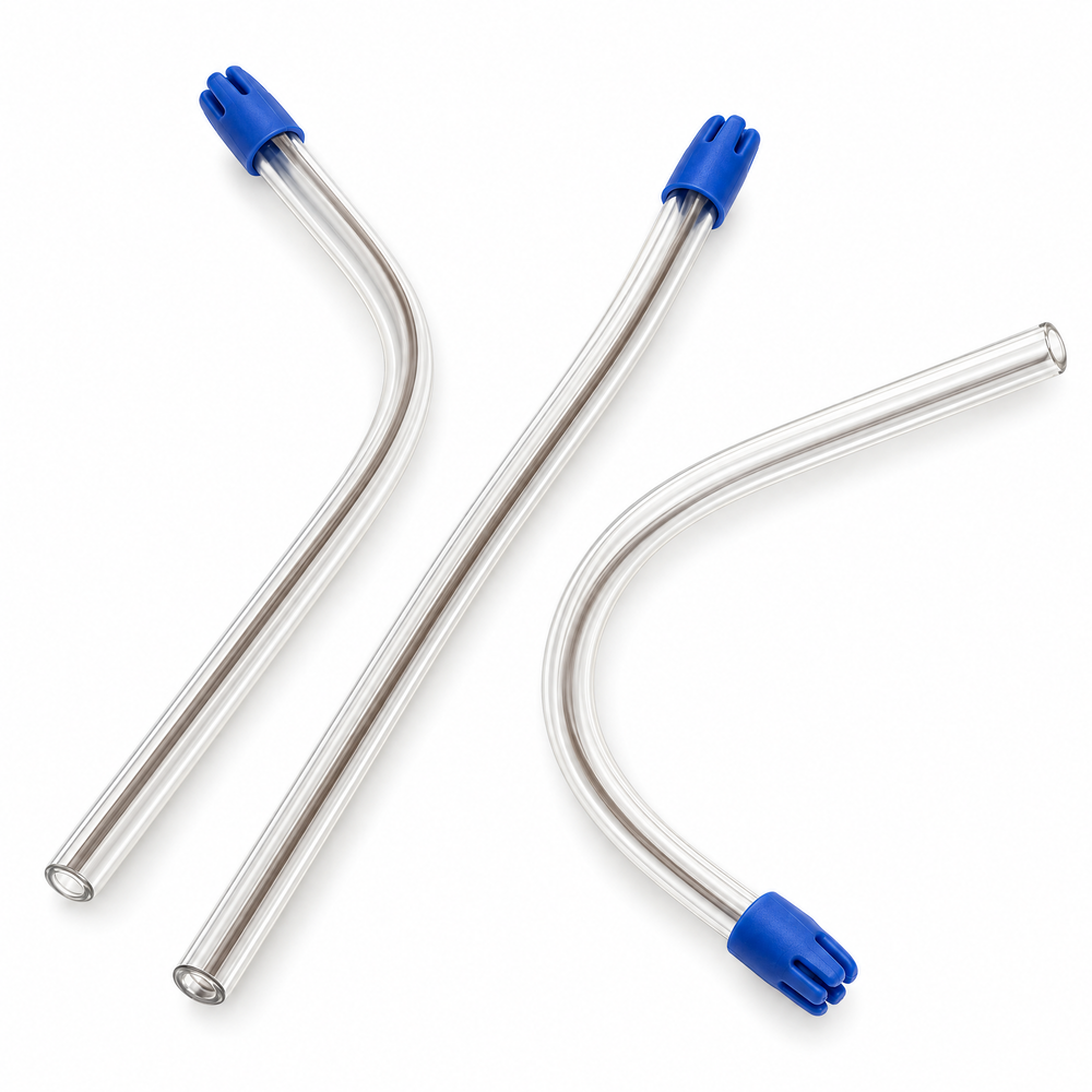 Saliva Ejectors, 1000 pcs, Clear Tube with Blue Tips (10 x 100/Pk)