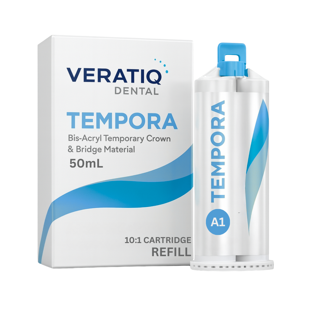 Veratiq Tempora Bis-Acryl Temporary Crown & Bridge Material, 10:1 Automix Cartridge, 50mL Refill, Shade A1