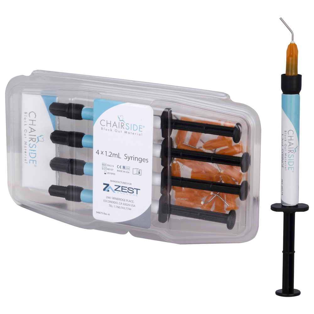 Zest CHAIRSIDE Block out Material, 4-1.2mL syringes, 20 mixing tips