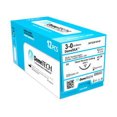 DemeTECH Silk Surgical Suture, Reverse Cutting, 12/Box