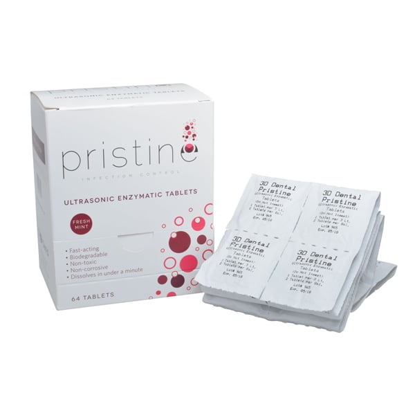 3D Dental Designs And Development Pristine Ultrasonic Cleaning Tablets, 64/Box