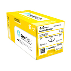 DemeTECH Plain Gut Surgical Suture, Reverse Cutting, 12/Box