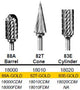 Buffalo Cone (82T) TNT-Coated Dual Cut Coarse HP Carbide Bur