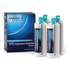 Cargus MARK3 VPS Impression Material - Heavy Body - Fast Set, 4 x 50 ml Cartridges