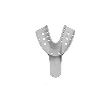 RMH3 Dental Supply Light Blue #4 Medium Lower Perforated Disposable Impression Tray — 12/Pack