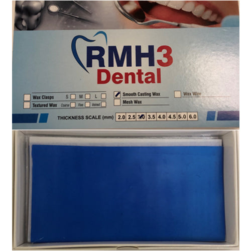 RMH3 Dental Supply Casting Wax Sheets Smooth Blue 0.3mm