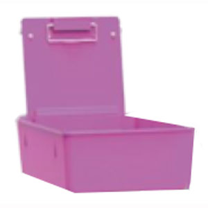 Lab Pan, Pink Plastic Pan with Metal Clip, 7.5" x 6" x 8.5", Each