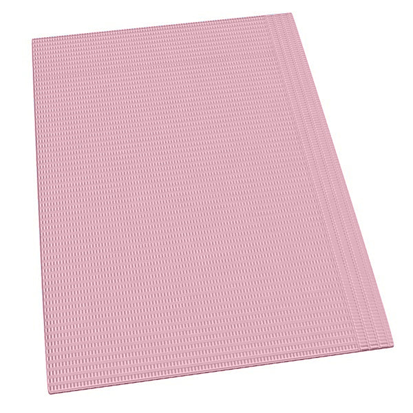 Patient Bibs, 2-Ply Tissue + 1-Ply Poly, Pink