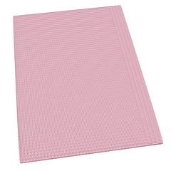 Patient Bibs, 2-Ply Tissue + 1-Ply Poly, Pink