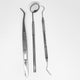 Basic 3-Piece Examination Set — Includes 1 Oral Mirror, 1 Probe, and 1 Cotton Plier