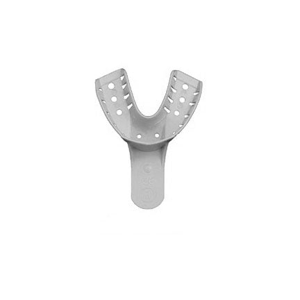 RMH3 Dental Supply Light Blue #6 Small Lower Perforated Disposable Impression Tray — 12/Pack