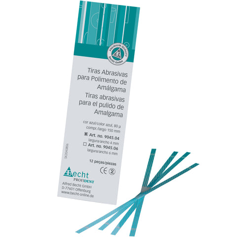 Becht Amalgam Polishing Strips, Transparent, 4mm, 150mm, 12/Pk