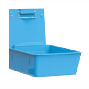 Lab Pan, Blue Plastic Pan with Metal Clip, 7.5" x 6" x 8.5" — 12/Box