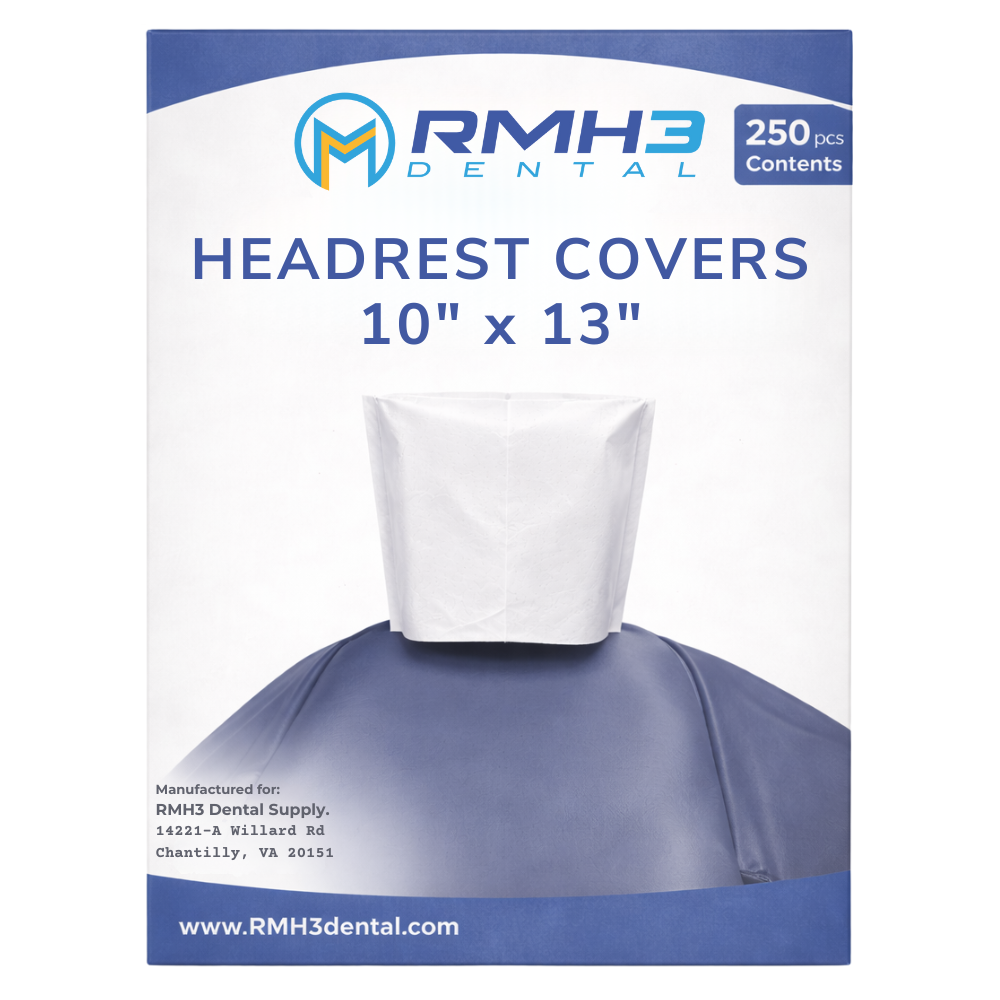 RMH3 Dental Head Rest Covers 10"L x 13"H White Tissue/Poly Box of 500