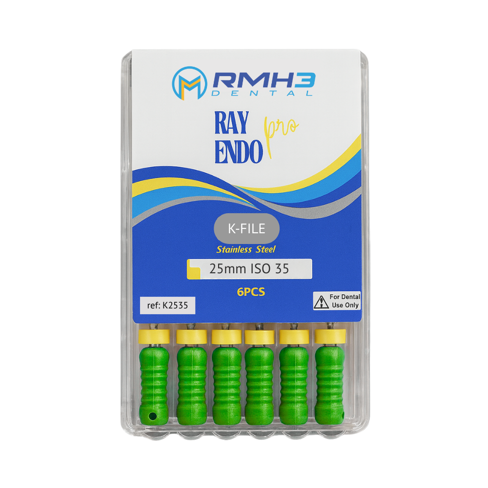 RMH3 Dental RayEndo PRO Stainless Steel K-Files, 6 Pieces