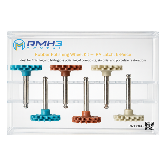 RMH3 Dental Composite Polishing Kit  3-Step Rubber Spiral Wheels for High-Gloss Finishing  6-Piece RA