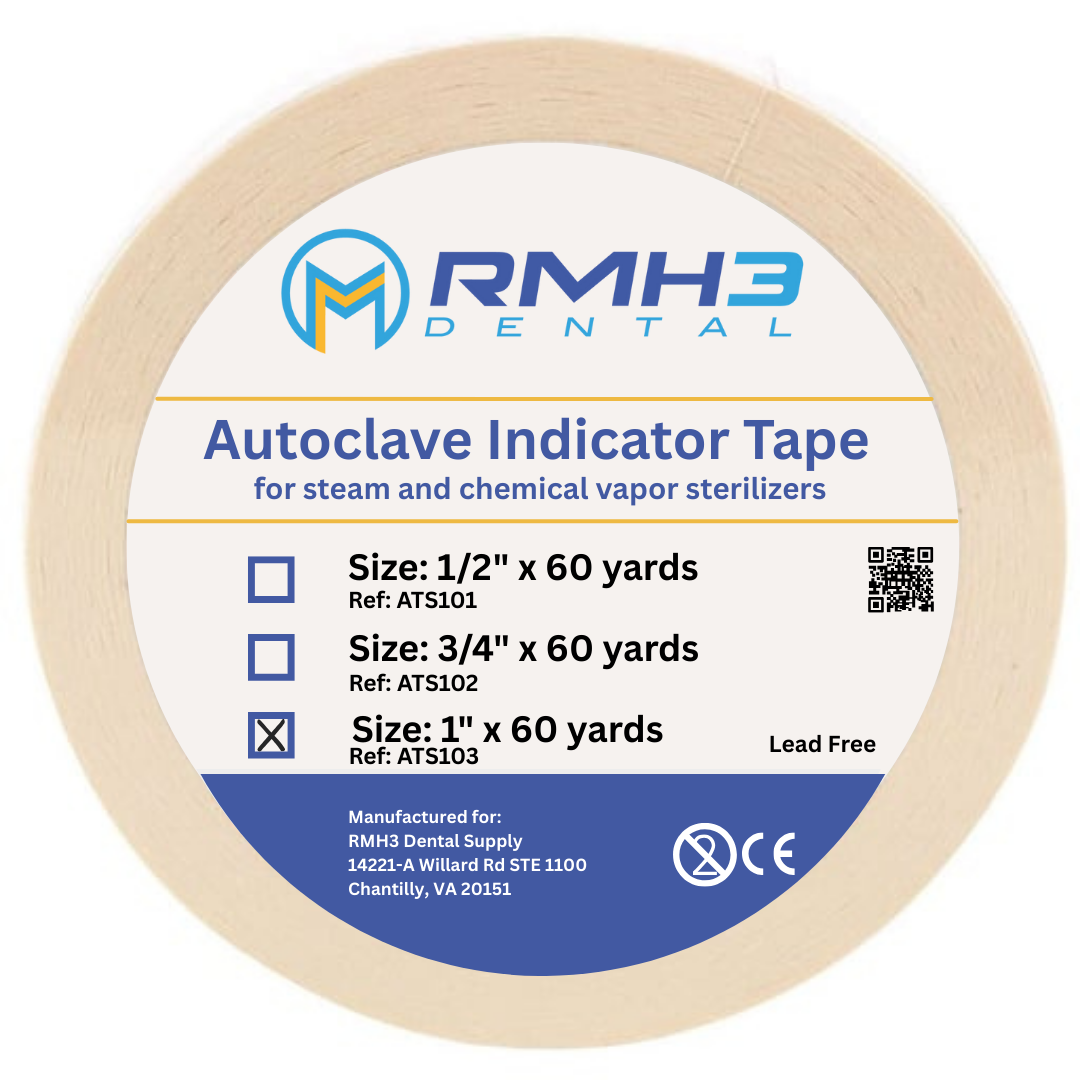 RMH3 DENTAL Autoclave Indicator Tape for steam and chemical vapor sterilizers