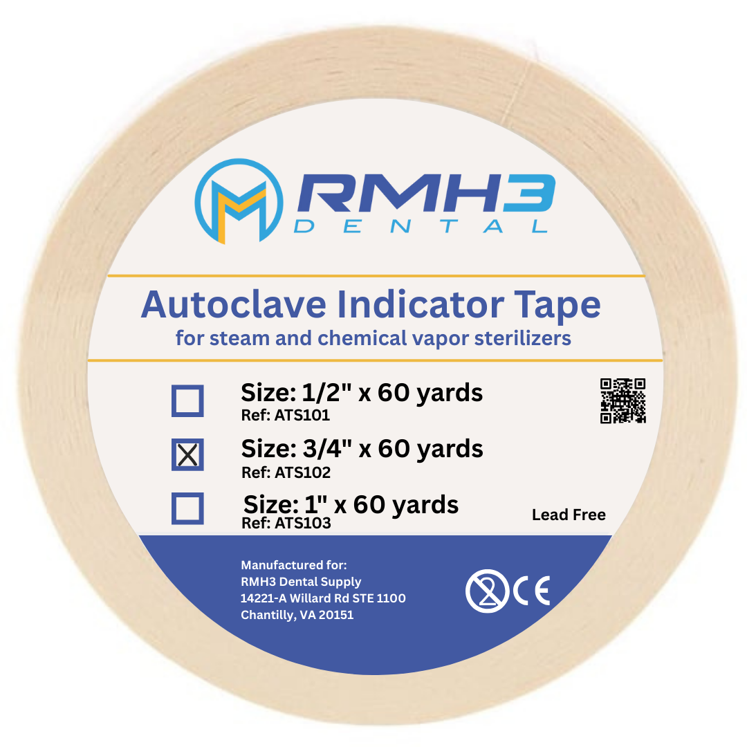RMH3 DENTAL Autoclave Indicator Tape for steam and chemical vapor sterilizers
