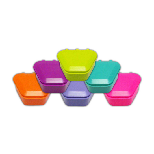RMH3 Dental Denture Boxes- Colorful Assorted Colors, 12/Box. 1-3/4" deep
