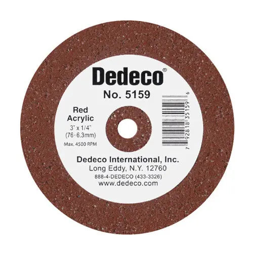 Red Stone Lathe Wheel 3" x 1/4" 1/Unit Dedeco