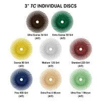 SUNBURST 3" TC Discs Red Standard 220 Grit Aluminum Oxide 12/Bx Dedeco