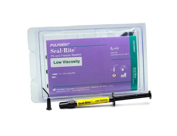 Pulpdent Seal-Rite Low Viscosity Sealant Kit, Off-White, 4 x 1.2 mL Syringes + 8 Tips