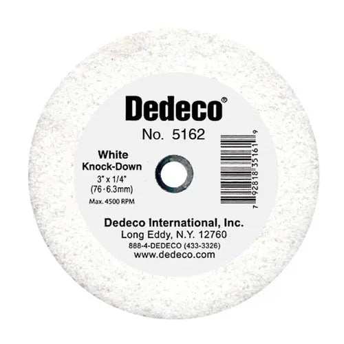 White Knock-Down Wheel 3" x 3/8" 1/Unit Dedeco