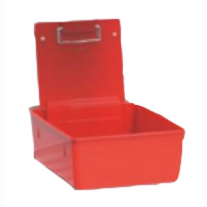 Lab Pan, Red Plastic Pan with Metal Clip, 7.5" x 6" x 8.5", Each