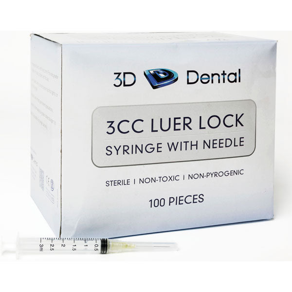 RMH3 Dental Supply Endo Irrigation Kit, 30G + 3cc Purple Hub, Half-Cutting Tips — 100/Box