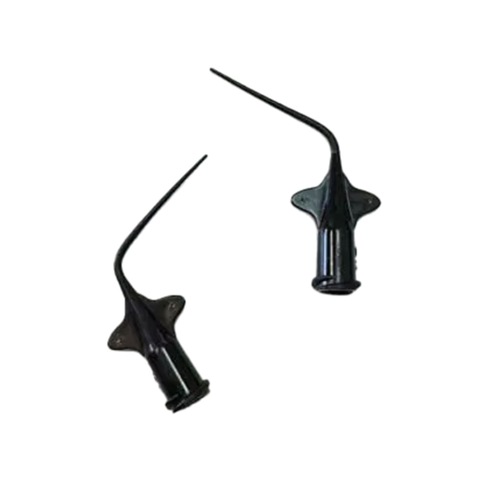 RMH3 Dental Supply Micro Pre-Bent Plastic Needle, 25mm Diameter, Black — 25/Pack