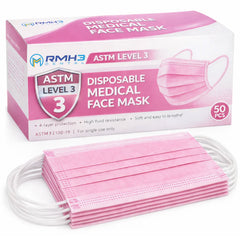 Face Mask, ASTM Level 3, Pink — 50/Box