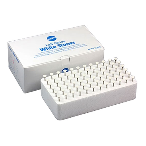 Shofu White Lab Series Stones #2, HP Handpiece, Aluminum Oxide, 72/pk