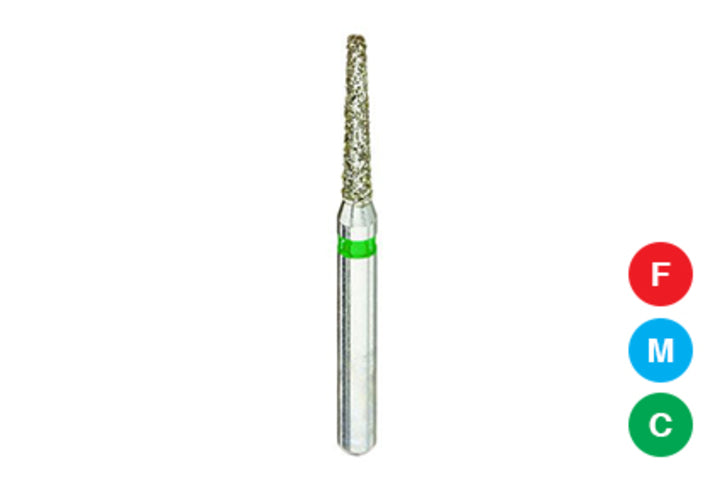 Beyes Dental 850/012-C Round End Taper Diamond Bur, Coarse, 10/Pk