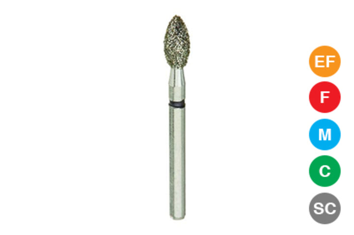 Beyes Dental 368/023-SC Football Diamond Bur, Super Coarse, 10/Pk