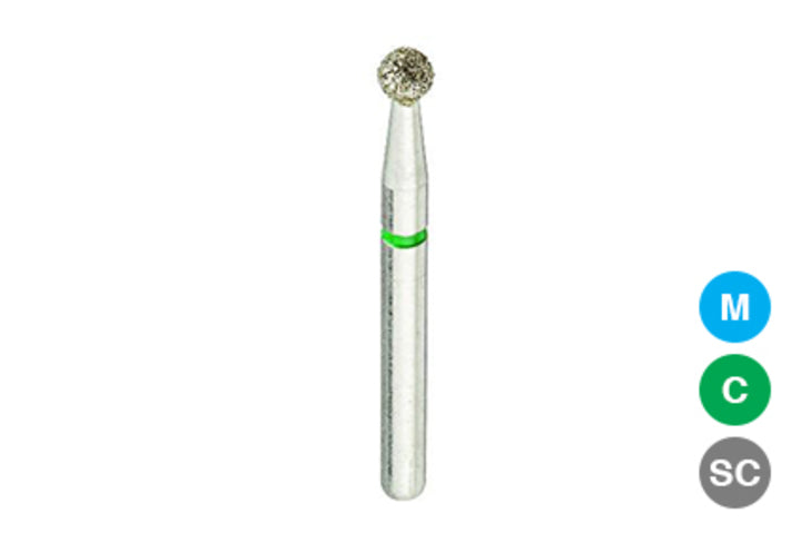 Beyes Dental 801/018-C Round Diamond Bur, Coarse, 10/Pk