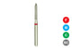 Beyes Dental 878/012-M Modified Beveled Cylinder Diamond Bur, Medium, 10/Pk