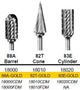 Buffalo Cone (82T) TNT-Coated Dual Cut Coarse HP Carbide Bur