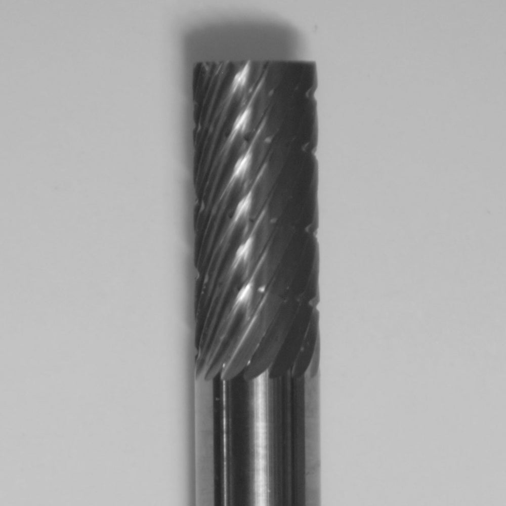 Buffalo 1/4" Cylinder, Dual Cut Regular Carbide Bur w/ 1/4" Shank