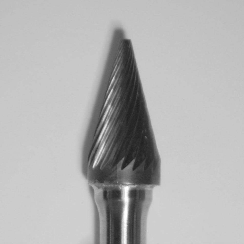 Buffalo 3/8" Cone (B3/8) Diamond Cut Coarse Carbide Bur w/ 1/4" Shank