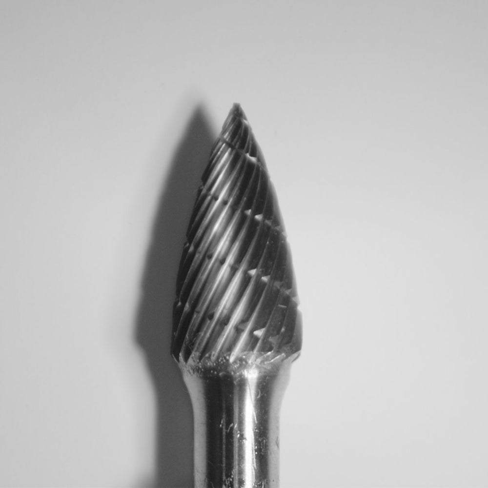 Buffalo 1/2" Taper (A1/2) Dual Cut Regular Carbide Bur with 1/4" Shank