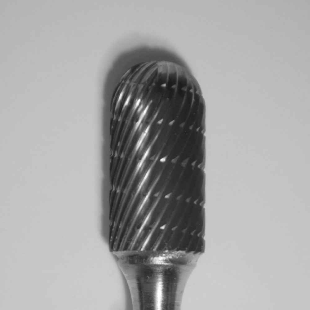 Buffalo 1/2" Barrel (F1/2) Diamond Cut Coarse Carbide Bur with 1/4" Shank