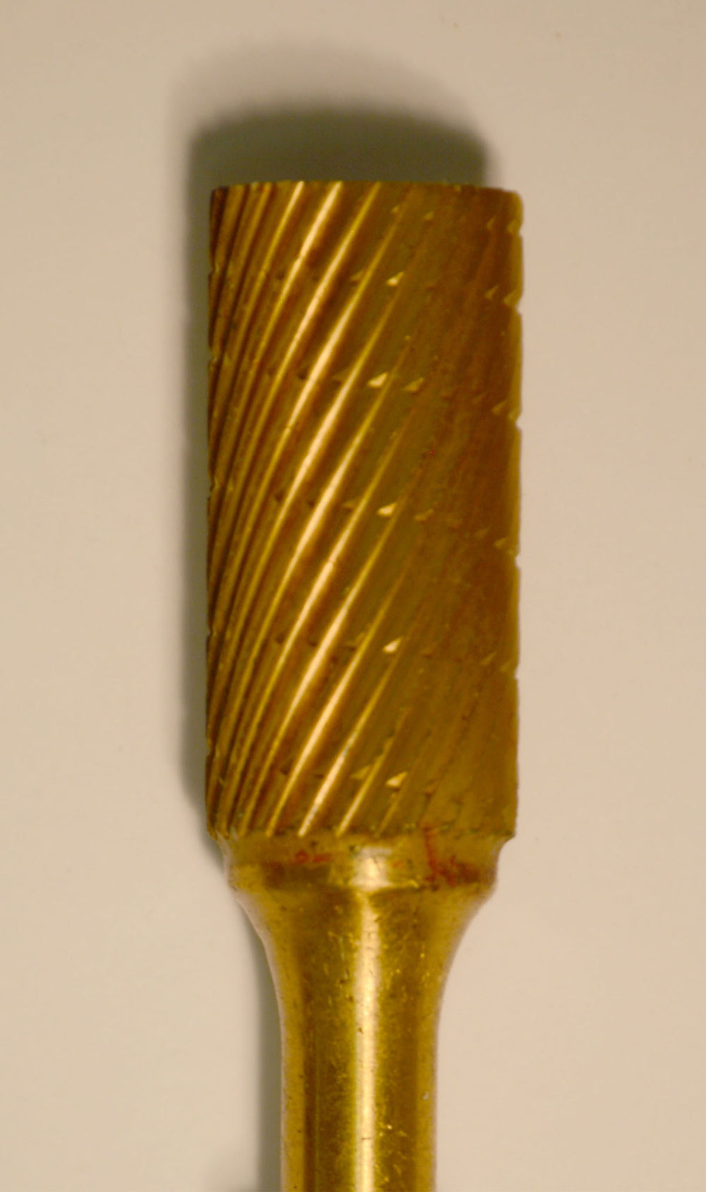 Buffalo Cylinder 1/2" TNT-Coated Dual Cut Regular Carbide Bur with 1/4" Shank