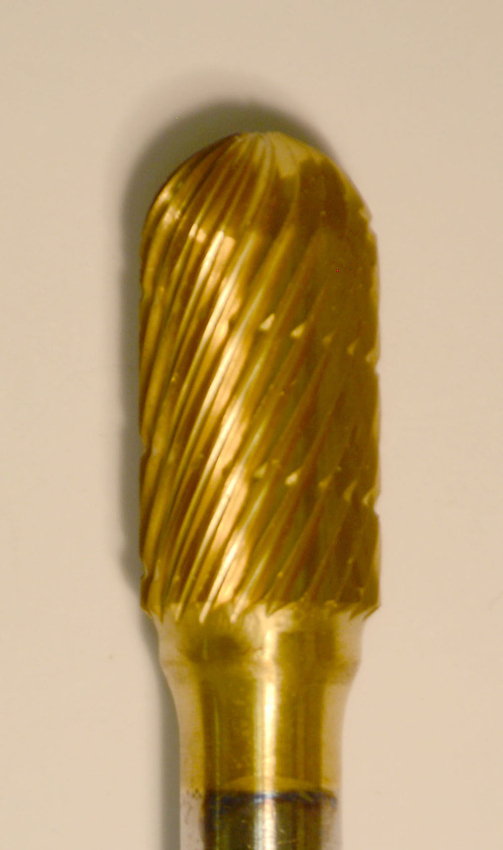 Buffalo 3/8" Barrel (F3/8) TNT-Coated Dual Cut Regular Carbide Bur w/ 1/4" Shank