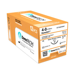 DemeTECH Chromic Gut Surgical Suture, Reverse Cutting, 12/Box