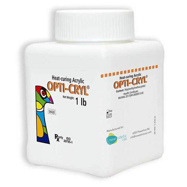 New Stetic Opti-Cryl Heat Curing Acrylic Powder, Original