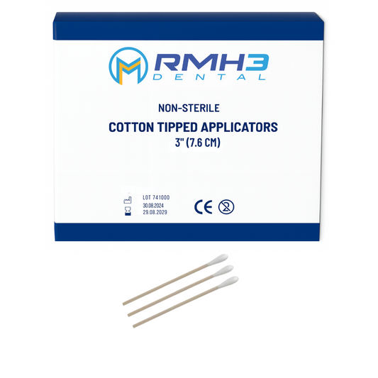 RMH3 DENTAL 3" Non-Sterile Cotton Tip Applicators, Box of 1000